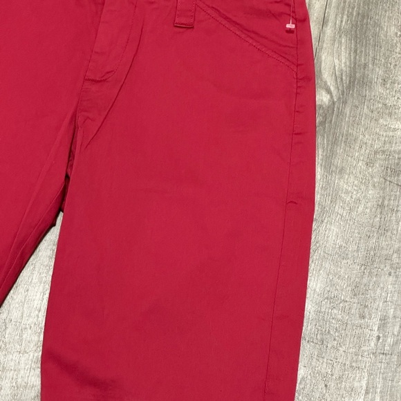 Women's Lee 6 Small Petite Bermuda Shorts Red Twill Mid Rise Stretch NWOT - Picture 5 of 7